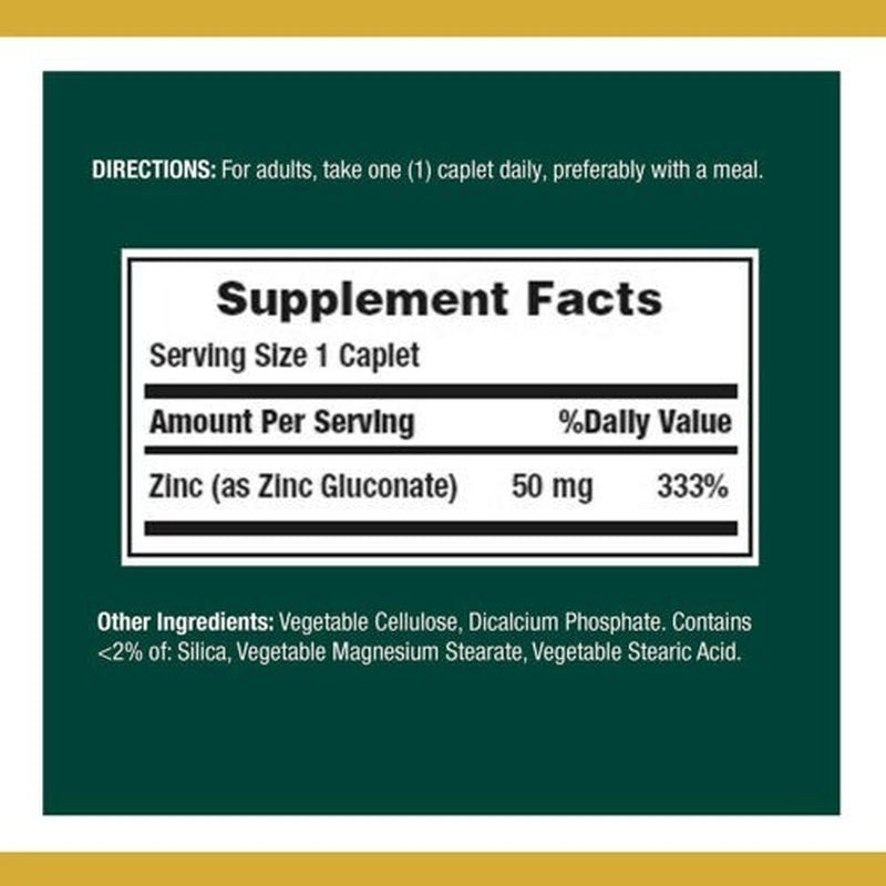NATURES BOUNTY ZINC ~ Supports Immune Health 50Mg., 400 Ct Tablets ~ Exp 10/2029