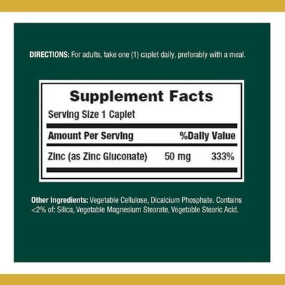 NATURES BOUNTY ZINC ~ Supports Immune Health 50Mg., 400 Ct Tablets ~ Exp 10/2029