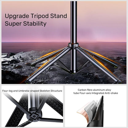 Extendable Auto Face Tracking Tripod 360° Rotation,70"",Camera Mount with Selfie Light and Remote for Gesture Control Smart Shooting Camera Mount with Selfie,No Need Application