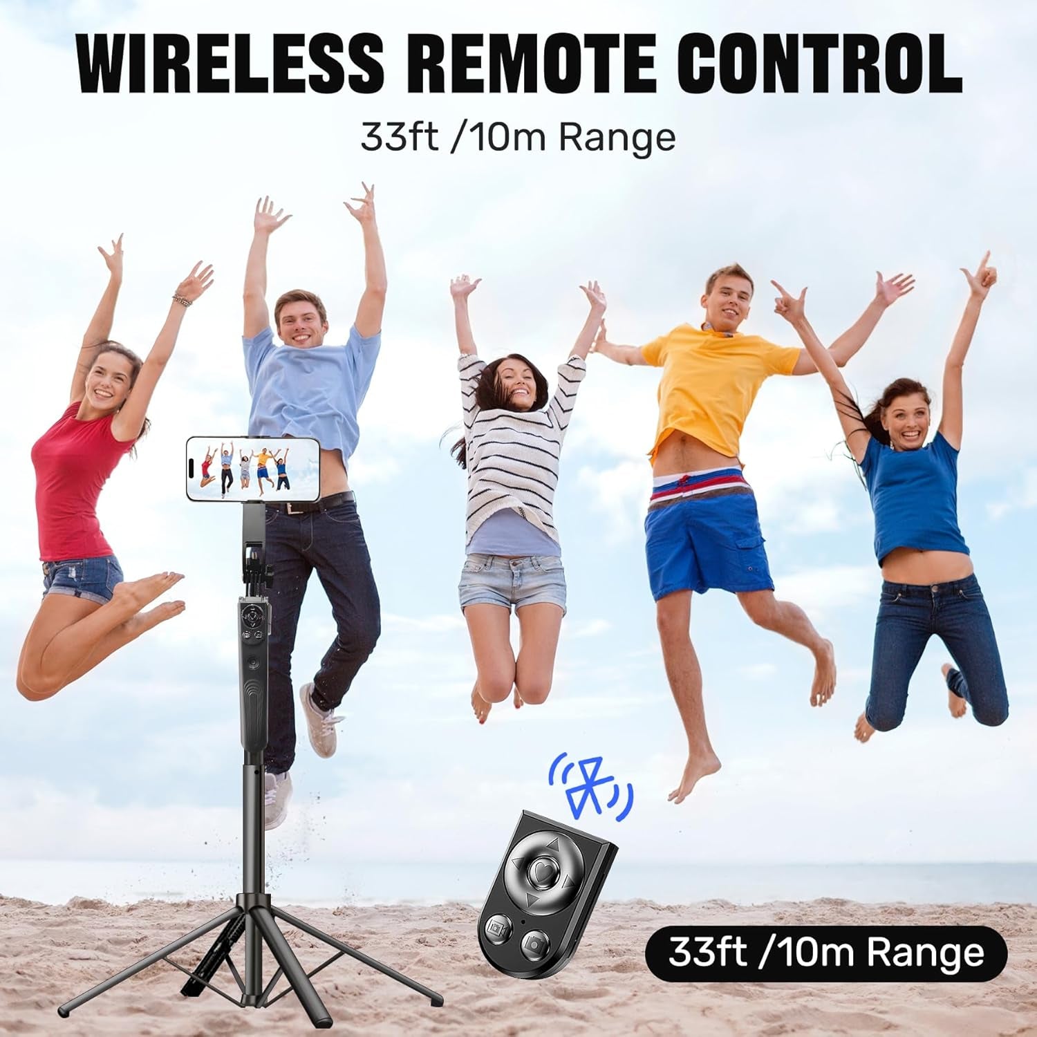 Extendable Auto Face Tracking Tripod 360° Rotation,70"",Camera Mount with Selfie Light and Remote for Gesture Control Smart Shooting Camera Mount with Selfie,No Need Application