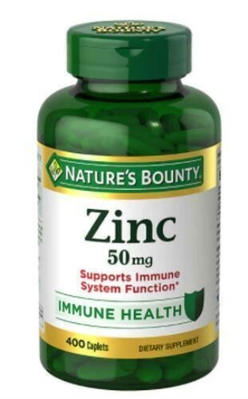 NATURES BOUNTY ZINC ~ Supports Immune Health 50Mg., 400 Ct Tablets ~ Exp 10/2029